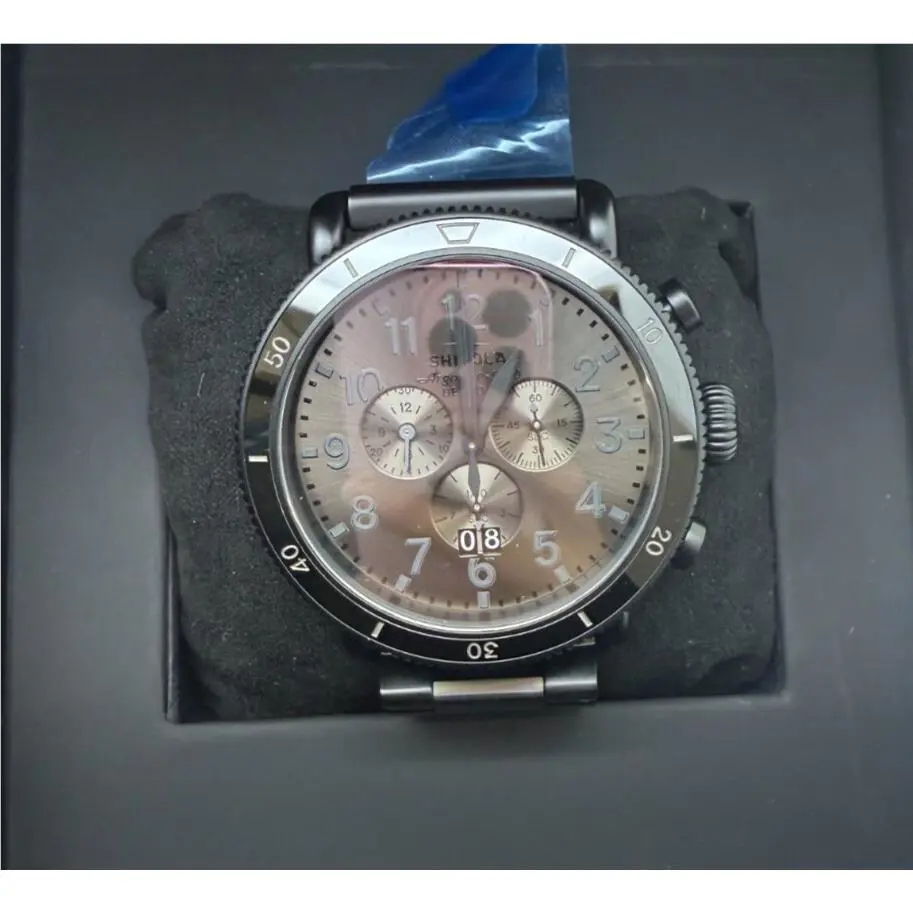 Shinola Runwell Sport Chronograph 48mm Black Stainless Steel Watch S0120300078