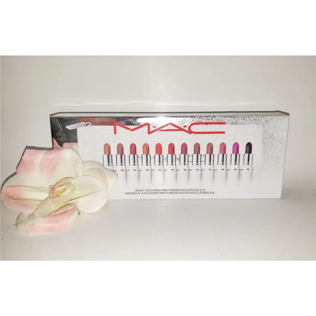 Mac Lips by The Dozen Mini Powder Kiss Lipstick x 12 Holiday Gift Set