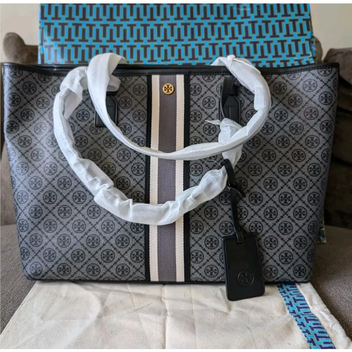 Tory Burch T Monogram Tote Bag Size Large