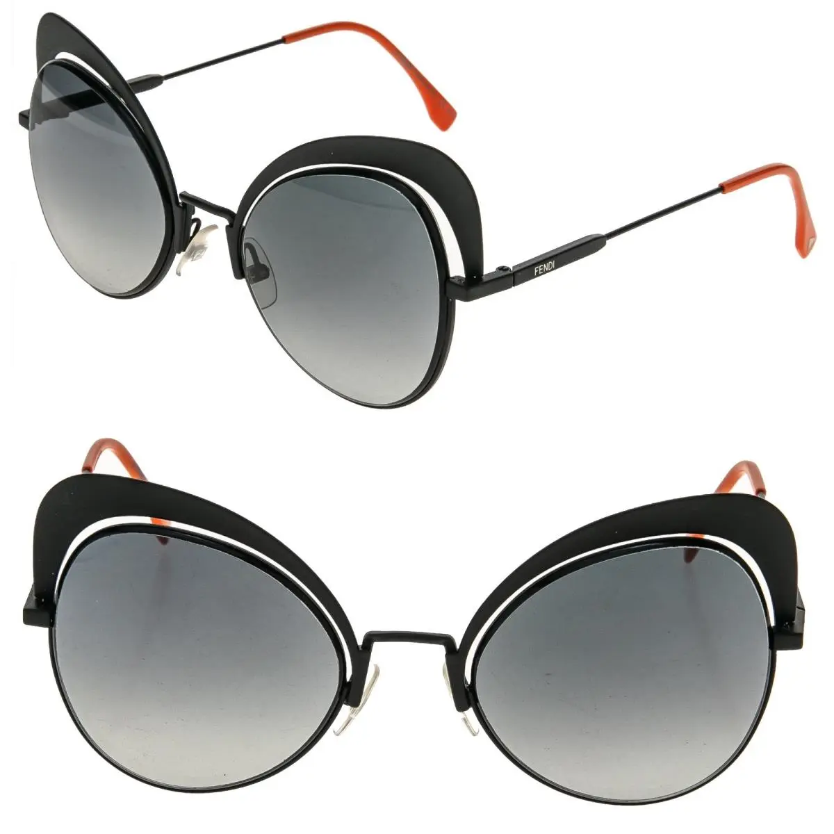 Fendi Eyeshine 0247 FF0247S Matte Black Metal Fashion Sunglass Runway