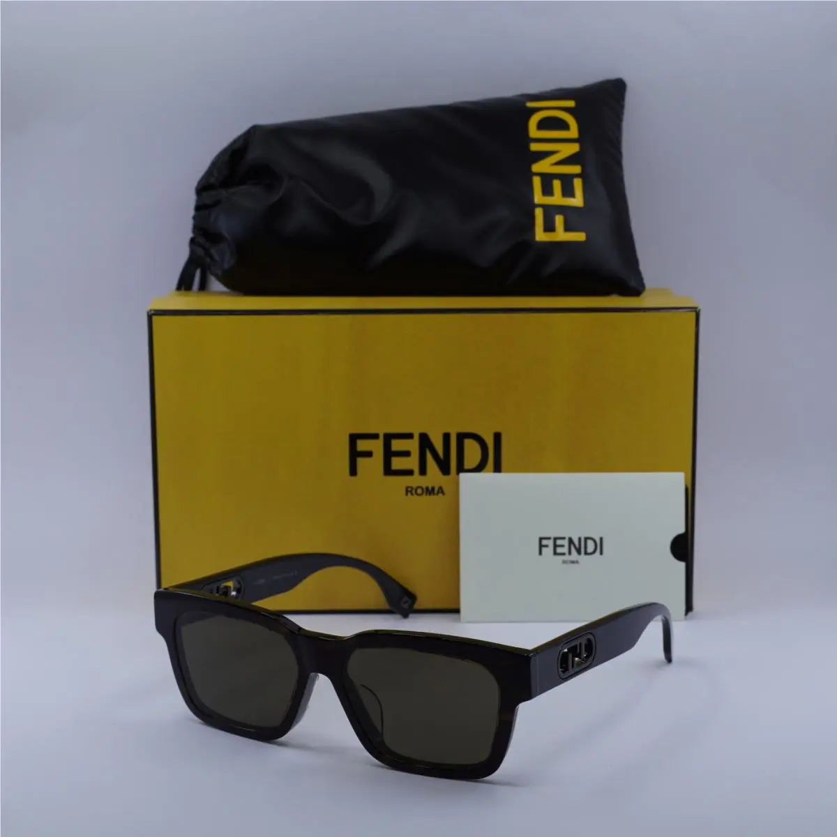 Fendi FE40107F 52E Dark Havana/brown 56-16-145 Sunglasses