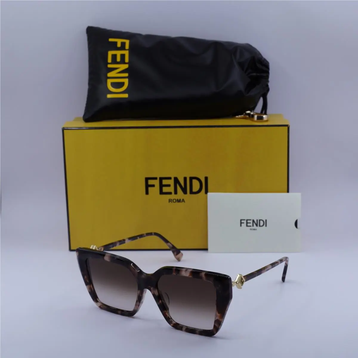 Fendi FE40161F 55F Coloured Havana/brown Gradient 55-16-145 Sunglasses