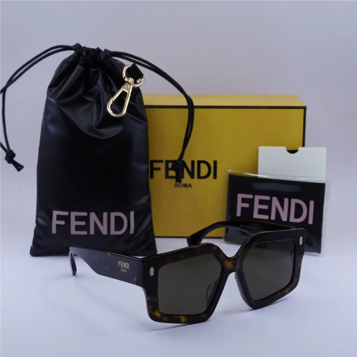 Fendi FE40162F 52E Dark Havana/brown 54-16-145 Sunglasses