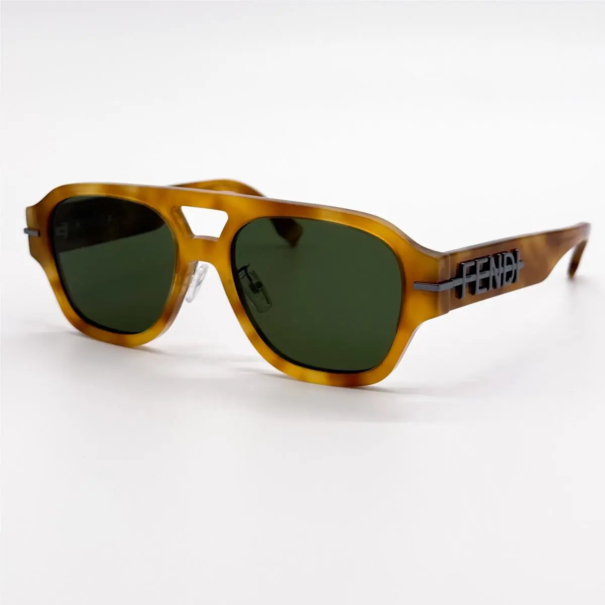 Fendi FE40130F 55N Shiny Light Havana Unisex Sunglasses Fendi