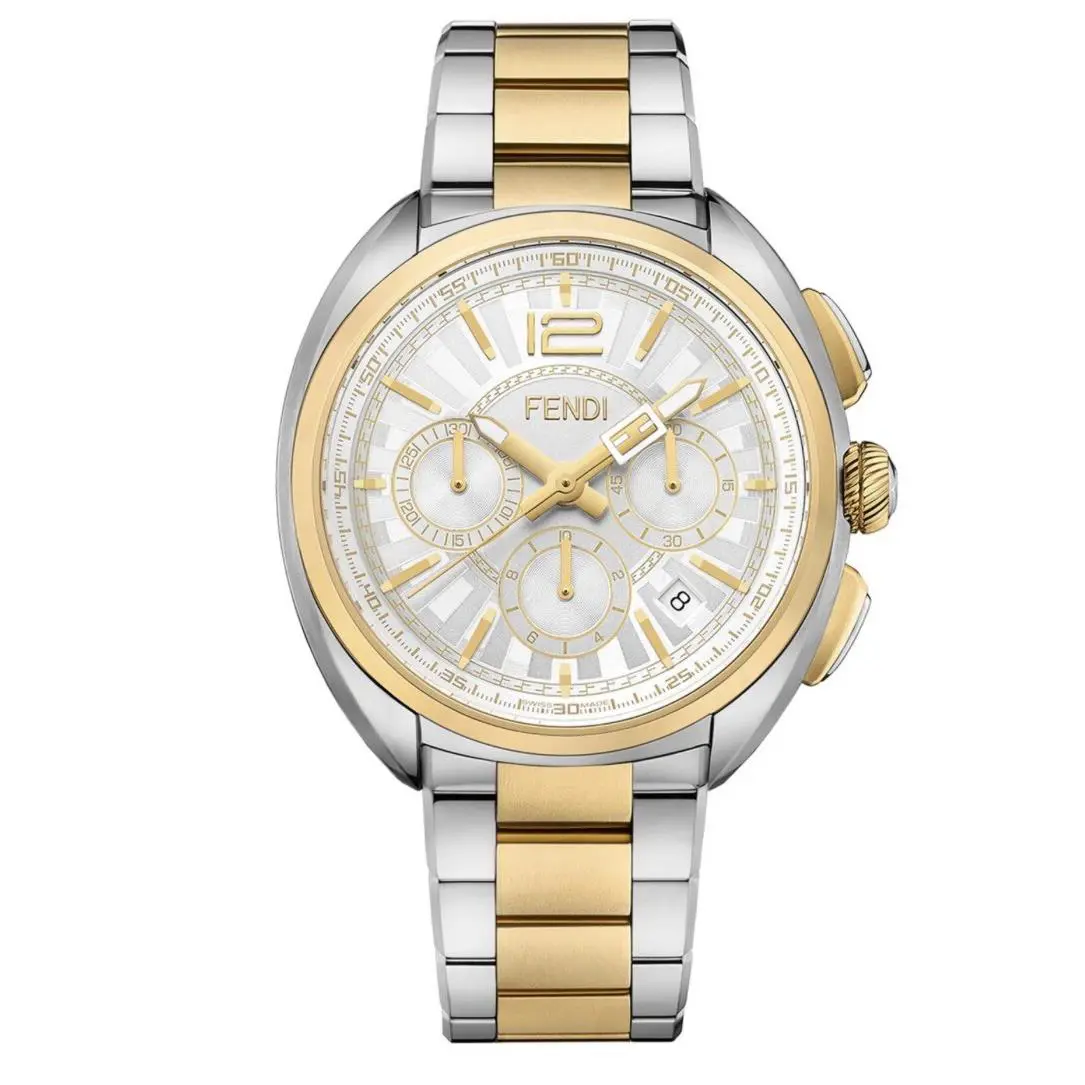 Fendi Timepieces Momento Chronograph White Round Dial Men’s Watch