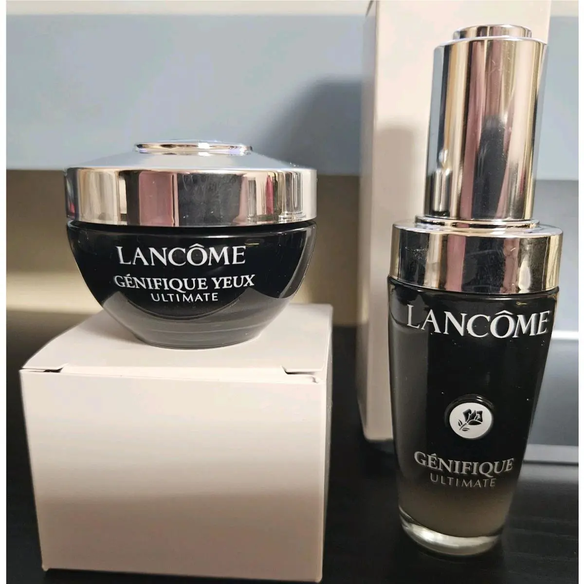 2 Piece 2025 Lancôme Génifique Ultimate Recovery Serum Eye Cream Set 1oz 0.67oz