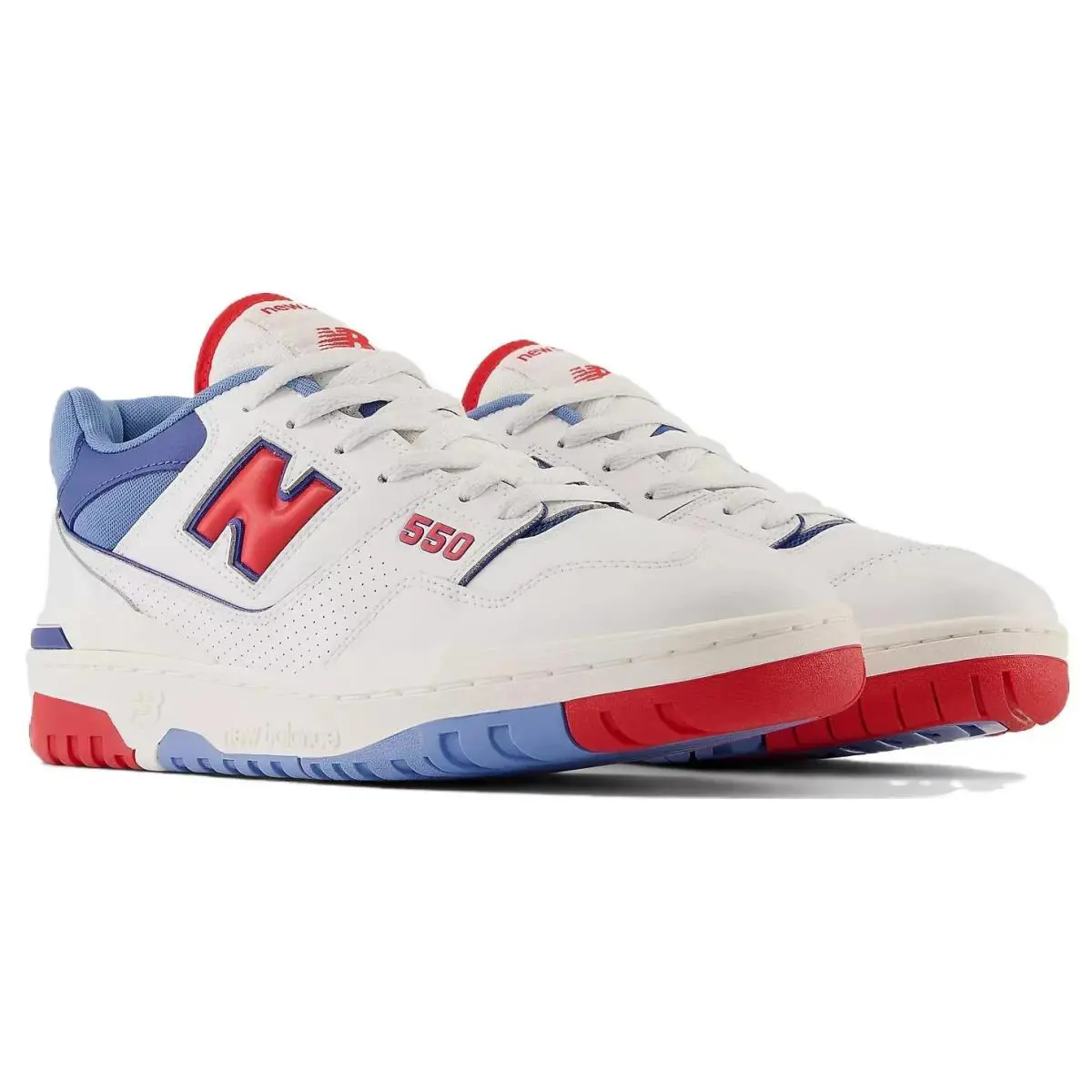 New Balance 550 BB550NCH Sneakers Mens White True Red Leather Lifestyle Shoes - White