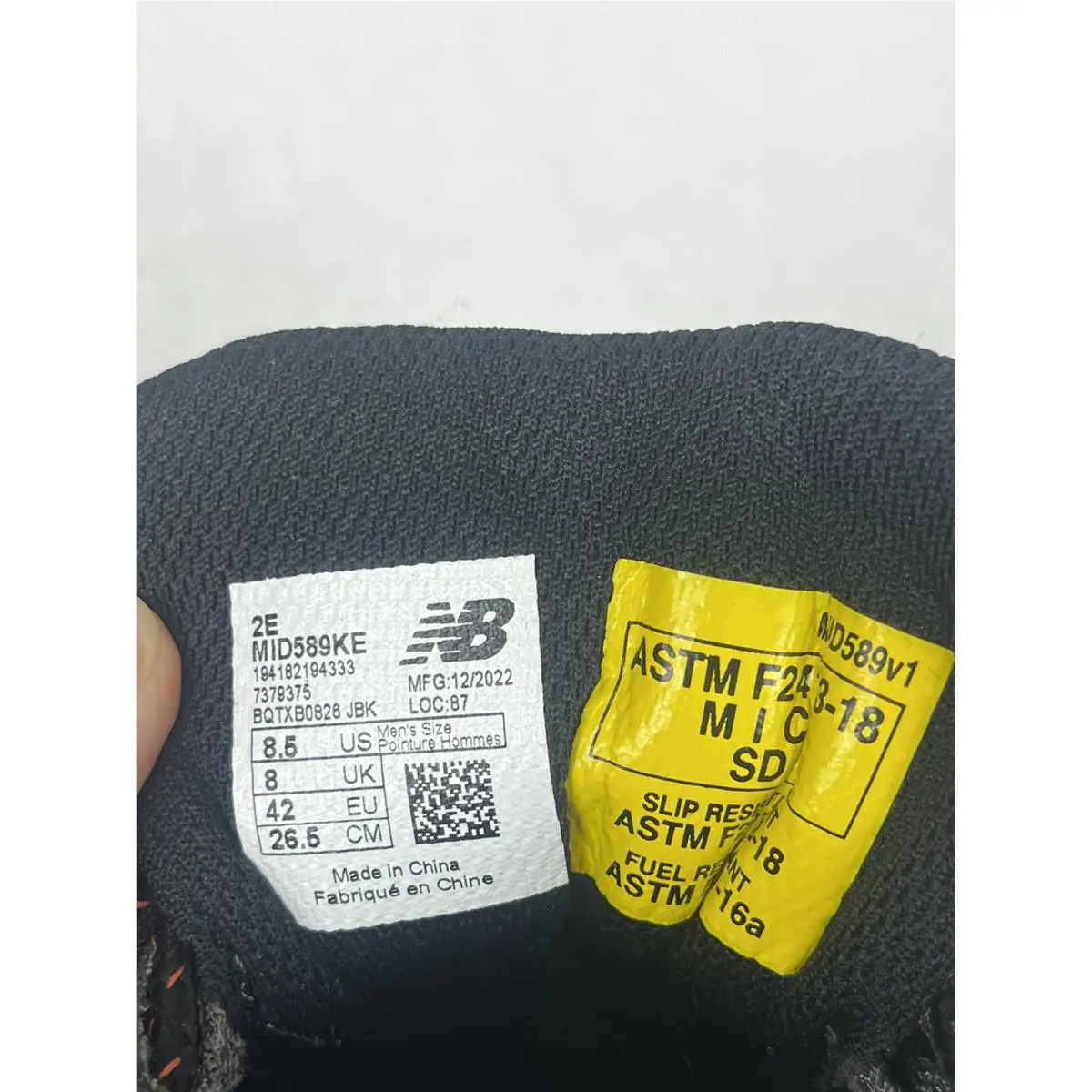 New Balance shoes - Balance Industrial 589 - Balance Industrial - MID589KE-1-105 US - Gray Black 5