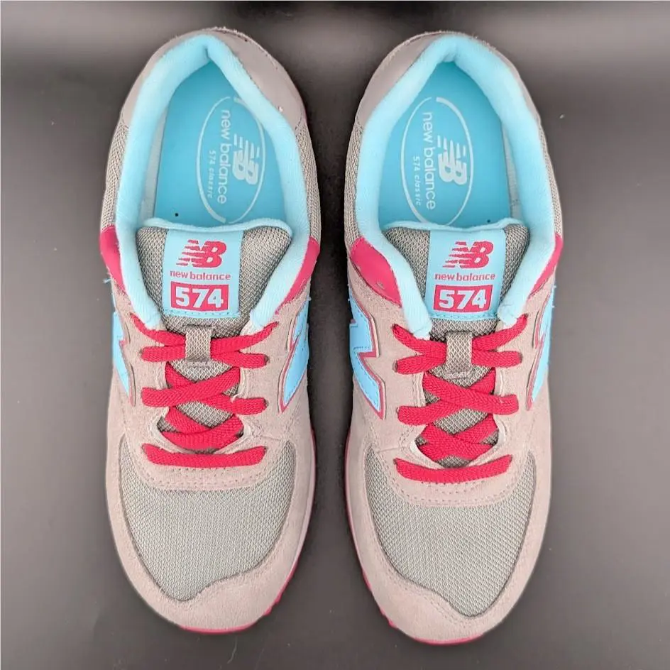 New Balance shoes - New Balance 574 - Kl574ALG - Grey Light Blue Fuscia (UPC: 190737518869) 9