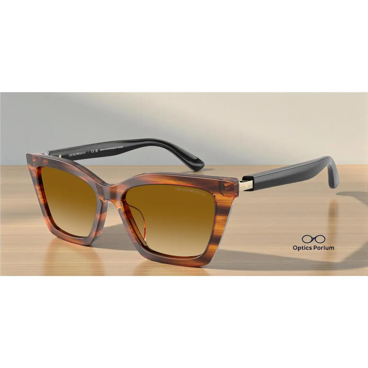 Emporio Armani EA4250U 62682L Striped Yellow Grad Yellow 54 m Women`s Sunglasses