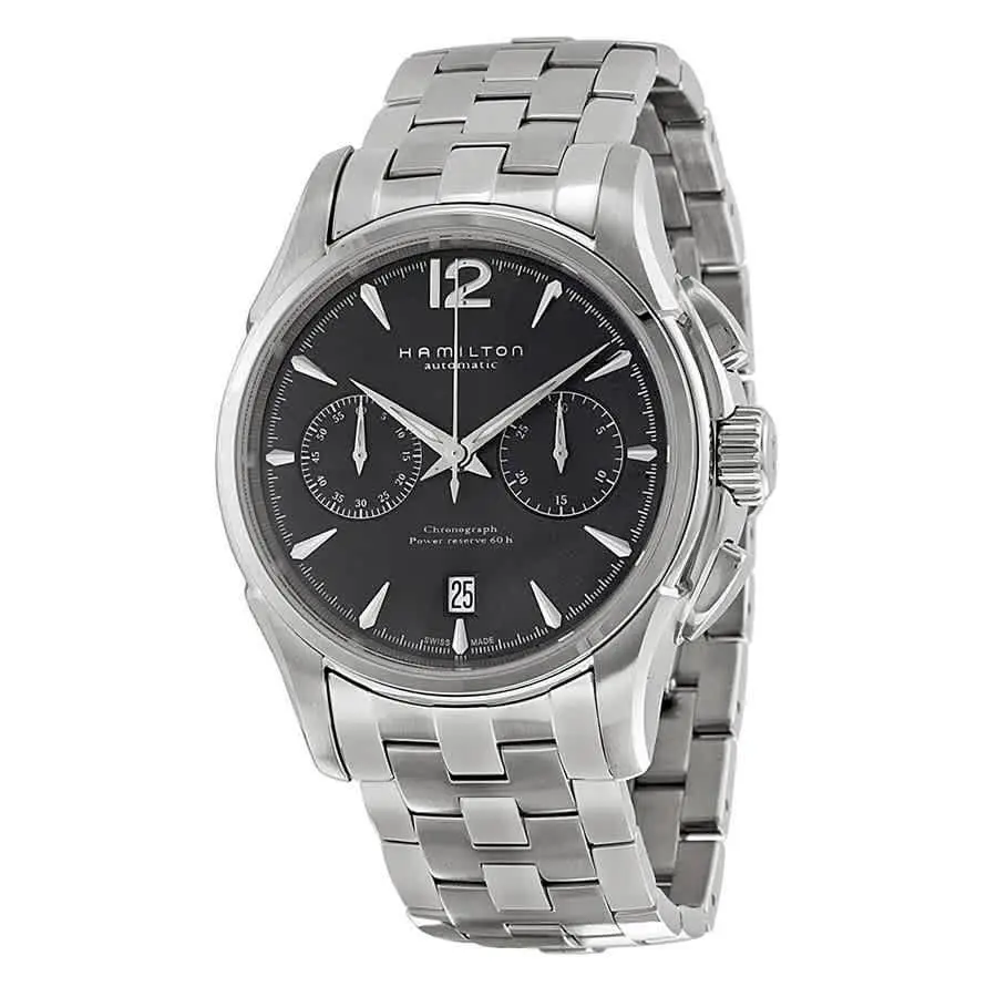 Hamilton Jazzmaster Chronograph Automatic Men`s Watch H32606185 - Black, Dial: Gray, Band: Silver