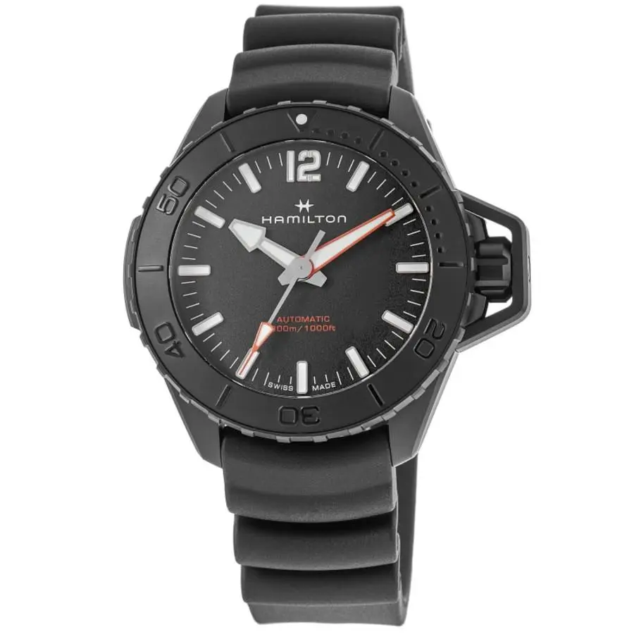 Khaki Navy Frogman Automatic Black Dial Men`s Watch H77855330 by Hamilton