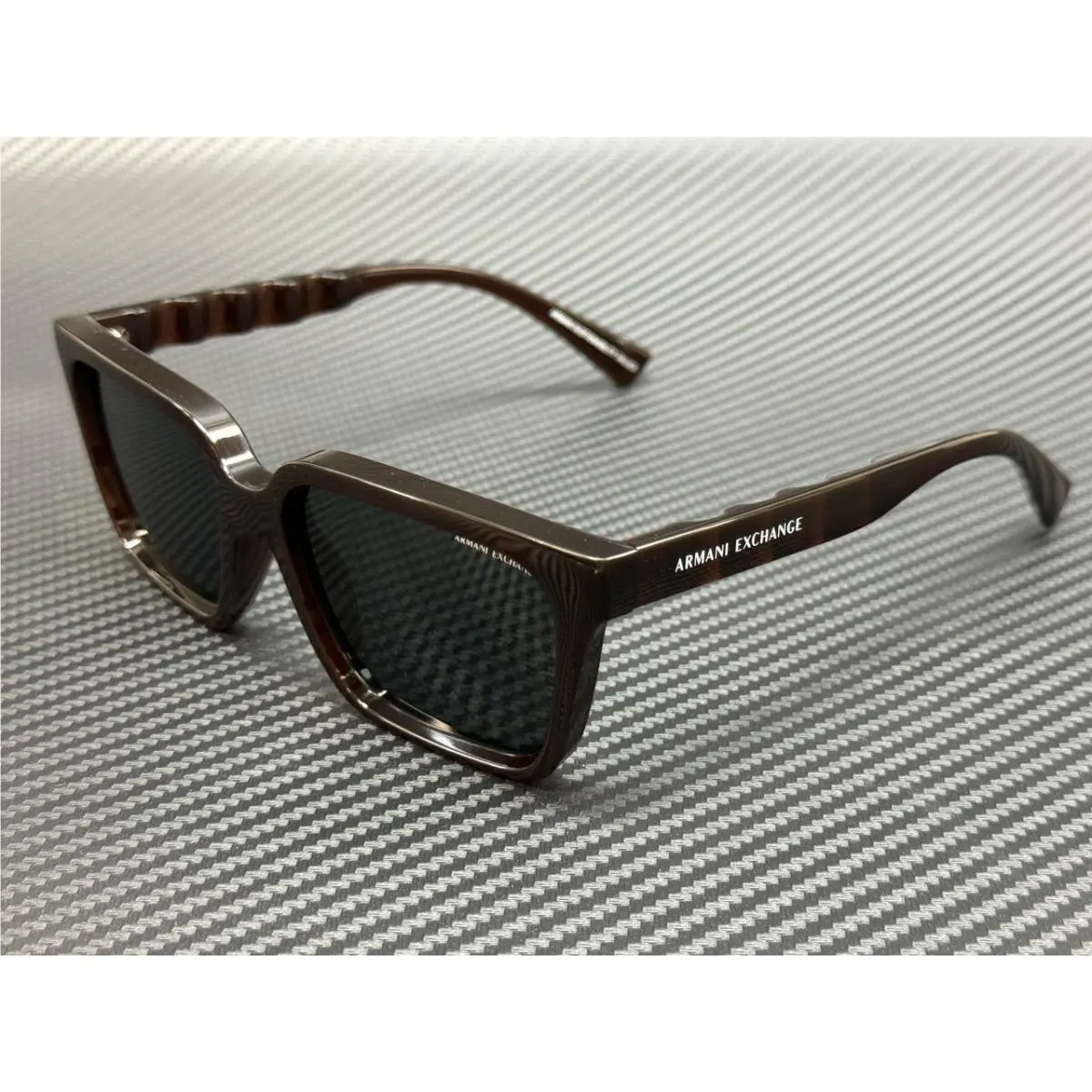 Armani Exchange AX4147S 835887 Transparent Brown Grey Men`s 56 mm Sunglasses
