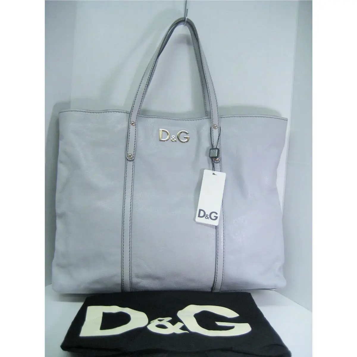 Dolce Gabbana D&g D G Dolce Gabbana Large Lite Blue Leather Shoulder Shopper Bag Tote Handbag