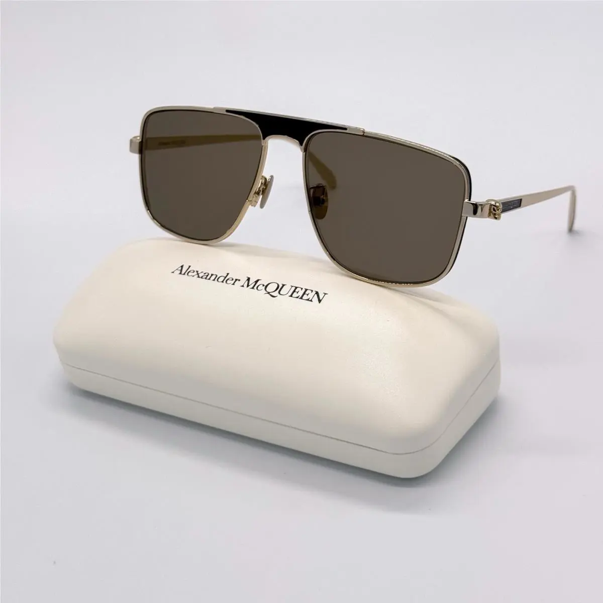 Alexander Mcqueen AM0200S 002 Pilot Frame Sunglasses Alexander Mcqueen