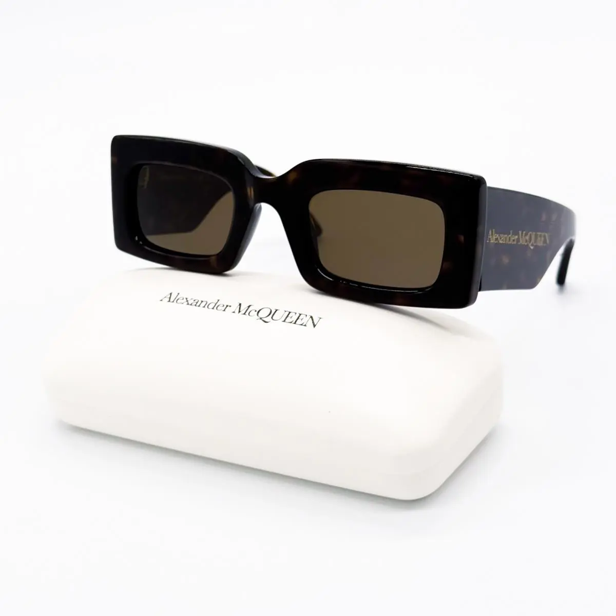 Alexander Mcqueen Sunglasses Havana Square Women AM0433S 002