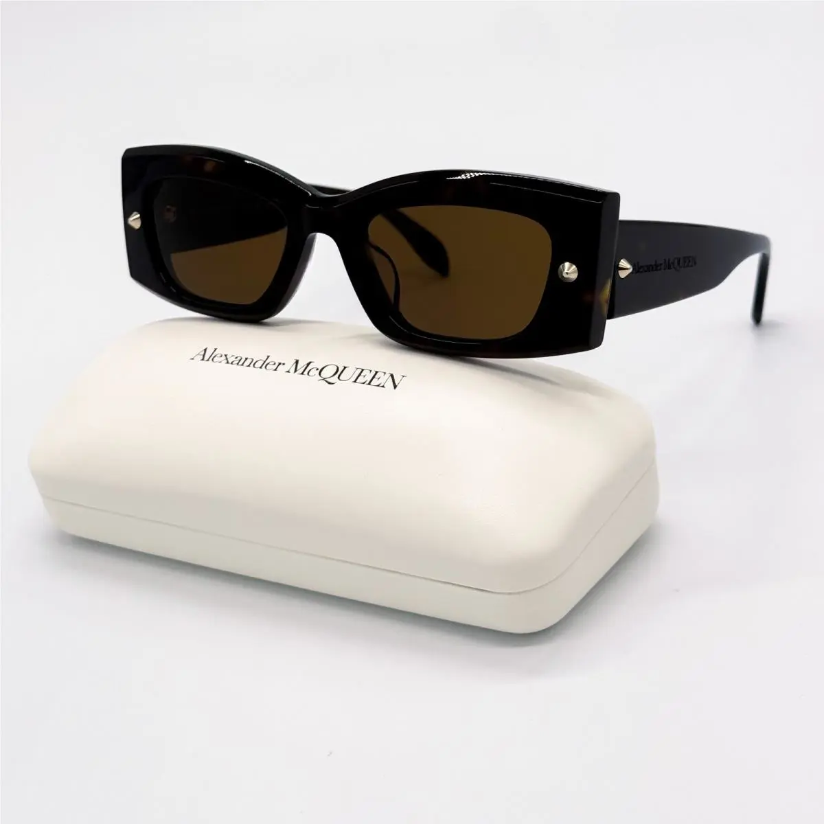 Alexander Mcqueen AM0426S 002 Women Havana Sunglasses Alexander Mcqueen