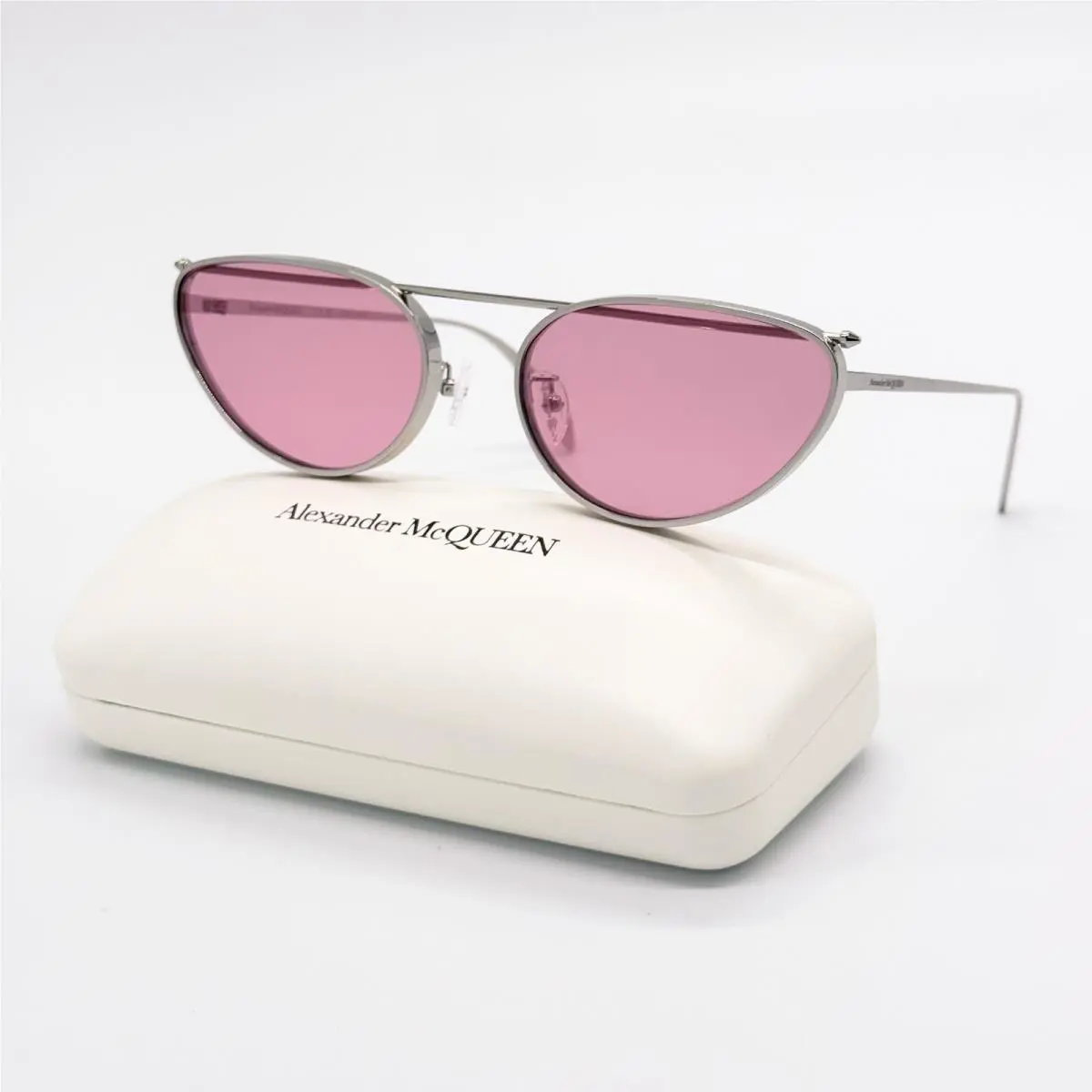 Alexander Mcqueen AM0424S 003 Silver Woman Sunglasses Alexander Mcqueen