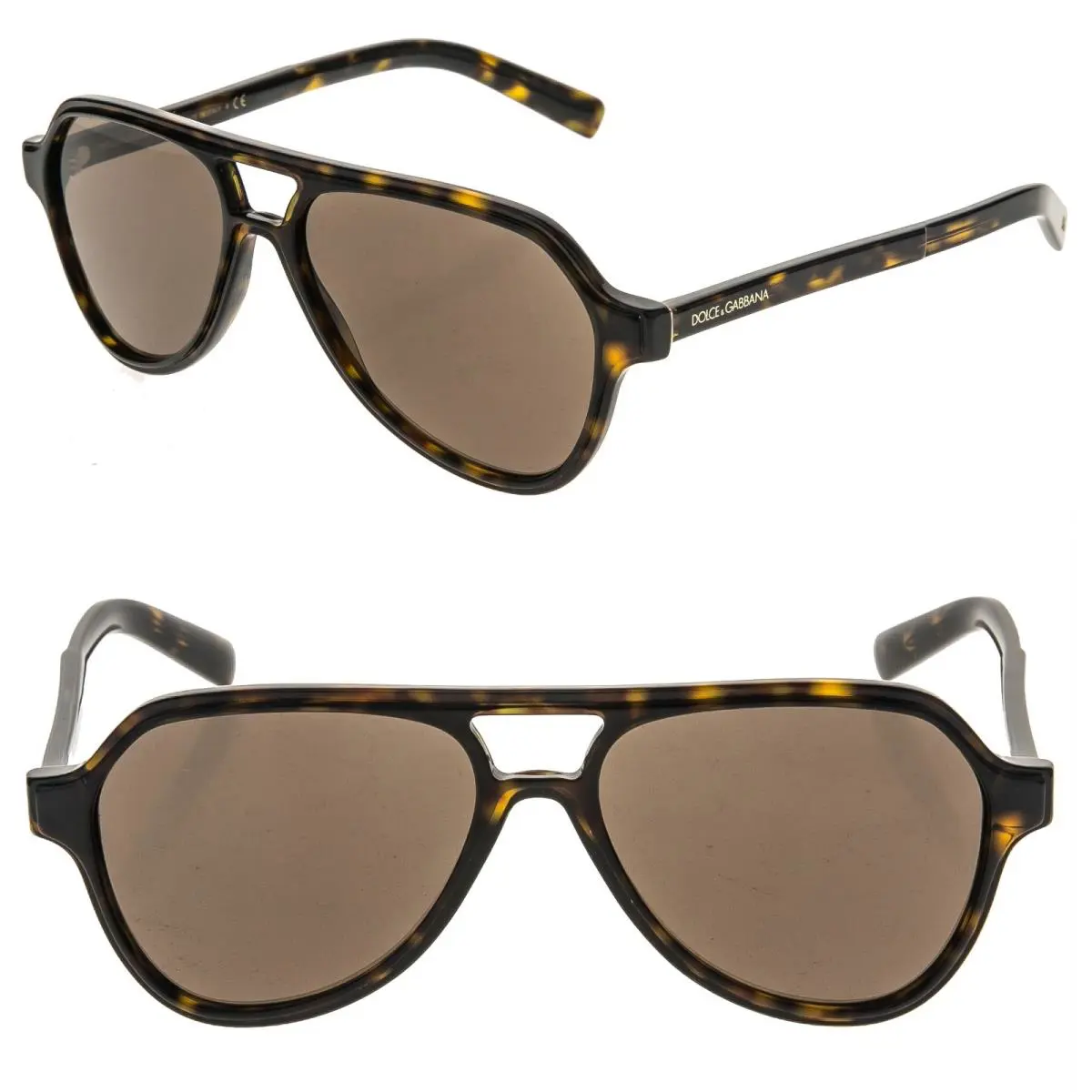 Dolce Gabbana DG4355S Angel DG 4355 Tortoise Brown Aviator Classic Sunglasses