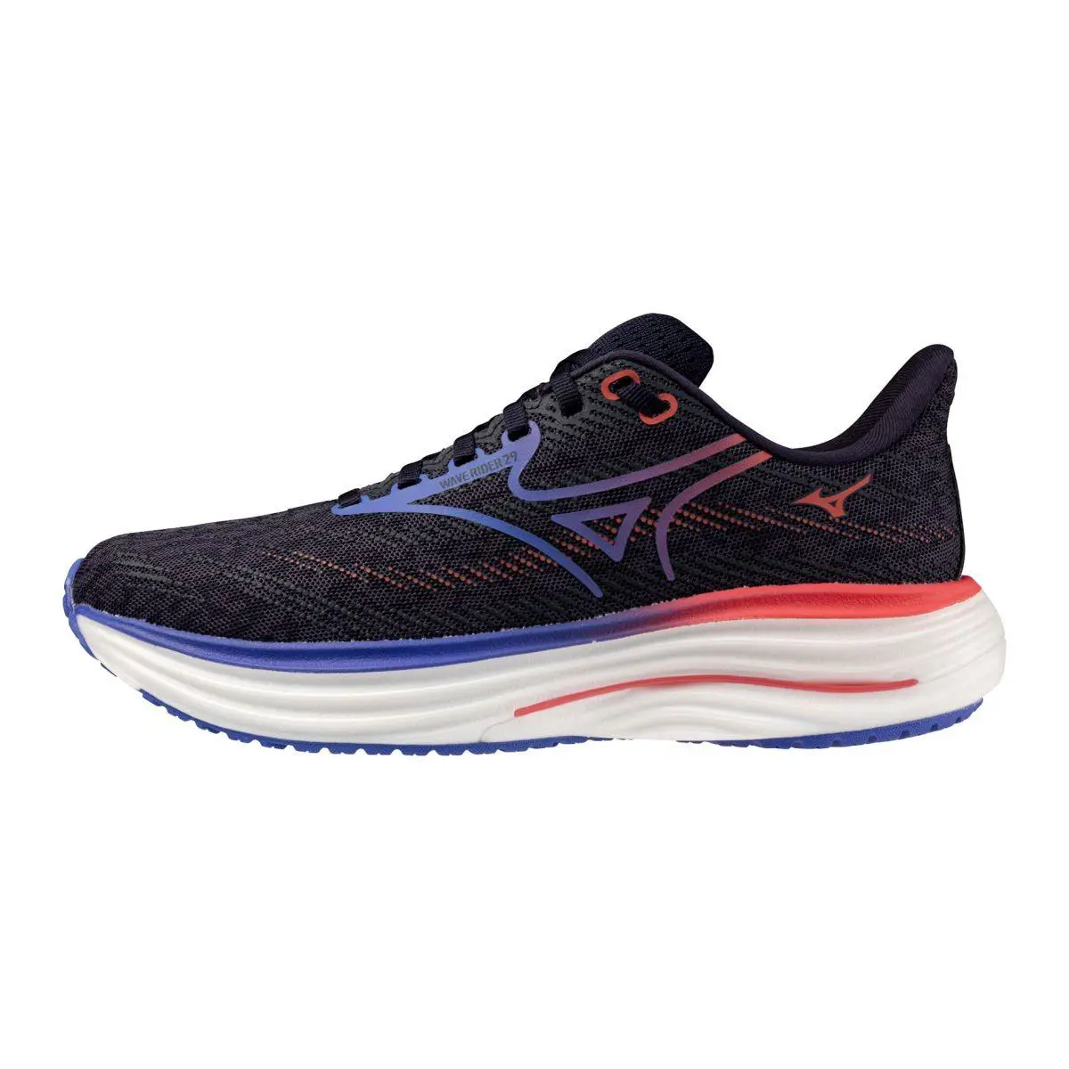 Mizuno Women`s Wave Rider 29 Running Shoe Odyssey Grey-iris Bloom - 411536.9W6U