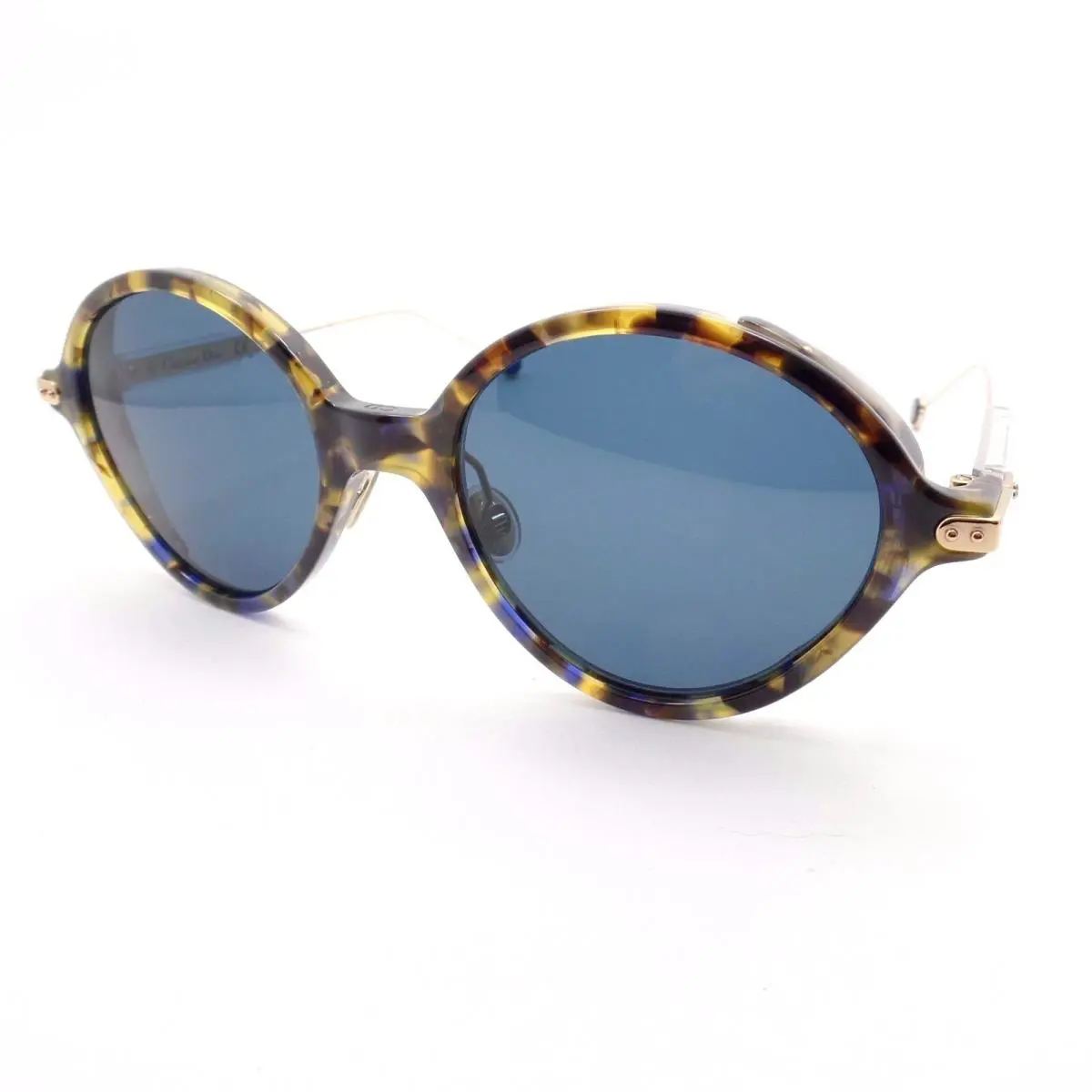 Christian Dior Umbrage 0X4KU Havana Blue Gold Grey Sunglasses - Frame: Havana Blue Gold, Lens: Blue Grey