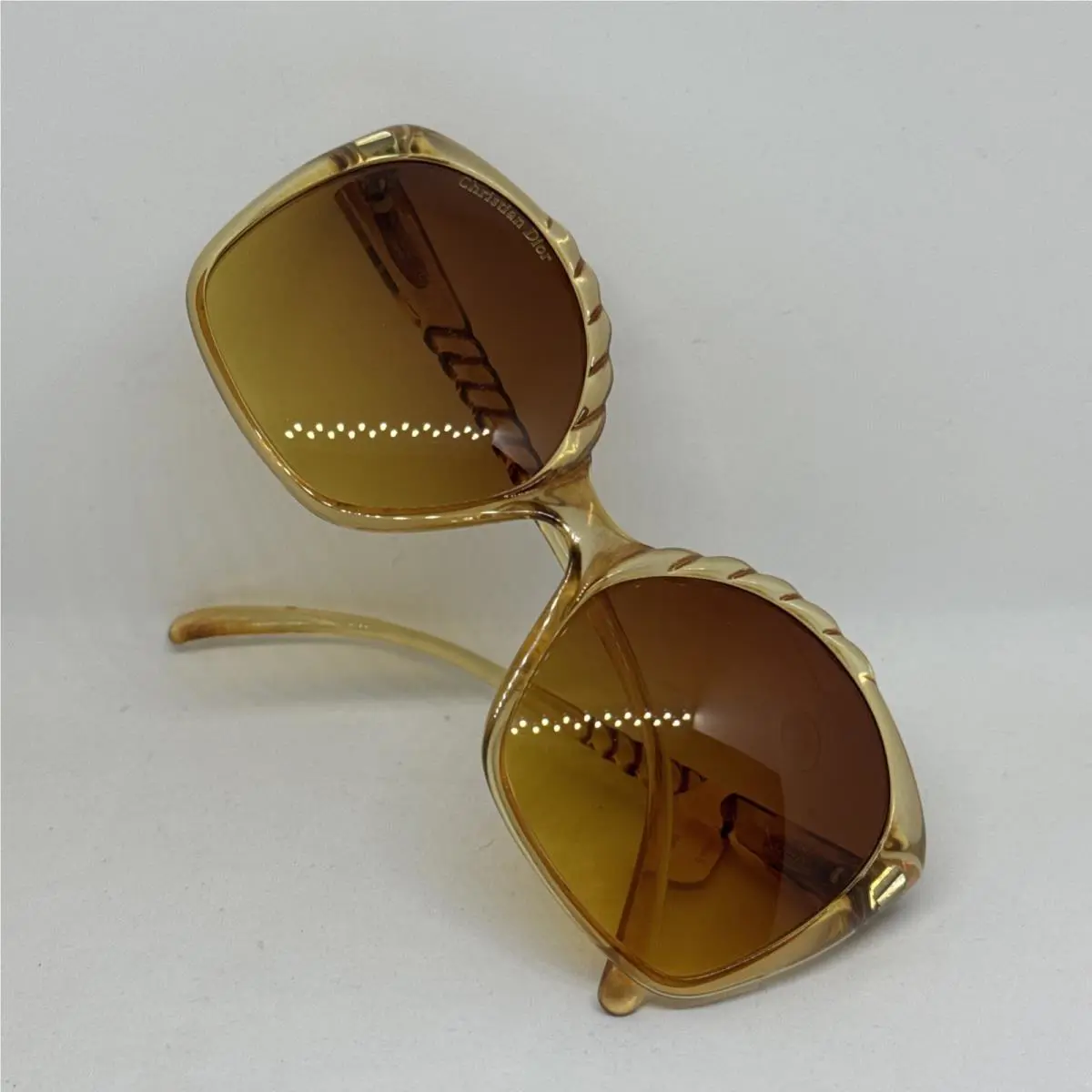 Christian Dior Sunglasses Vintage Amber Crystal Frame/wamber Gradient 80 s