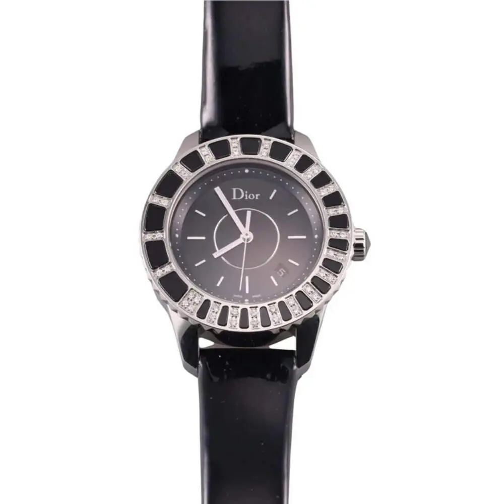 Christian  Christal Black Diamond Bezel Ladies Watch CD113115A001 by Dior