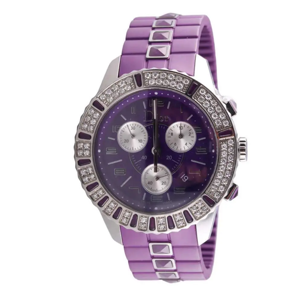 Diamond Gemstone Diamond Bezel Chronograph Ladies Watch CD11431JR001 by Dior