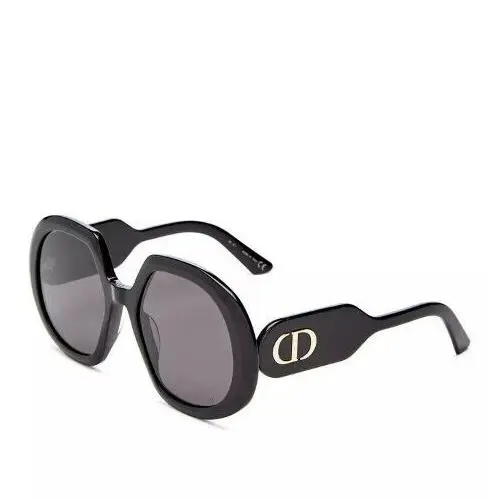 Women`s Bobby 56mm Round Sunglasses - Case - Black by Dior