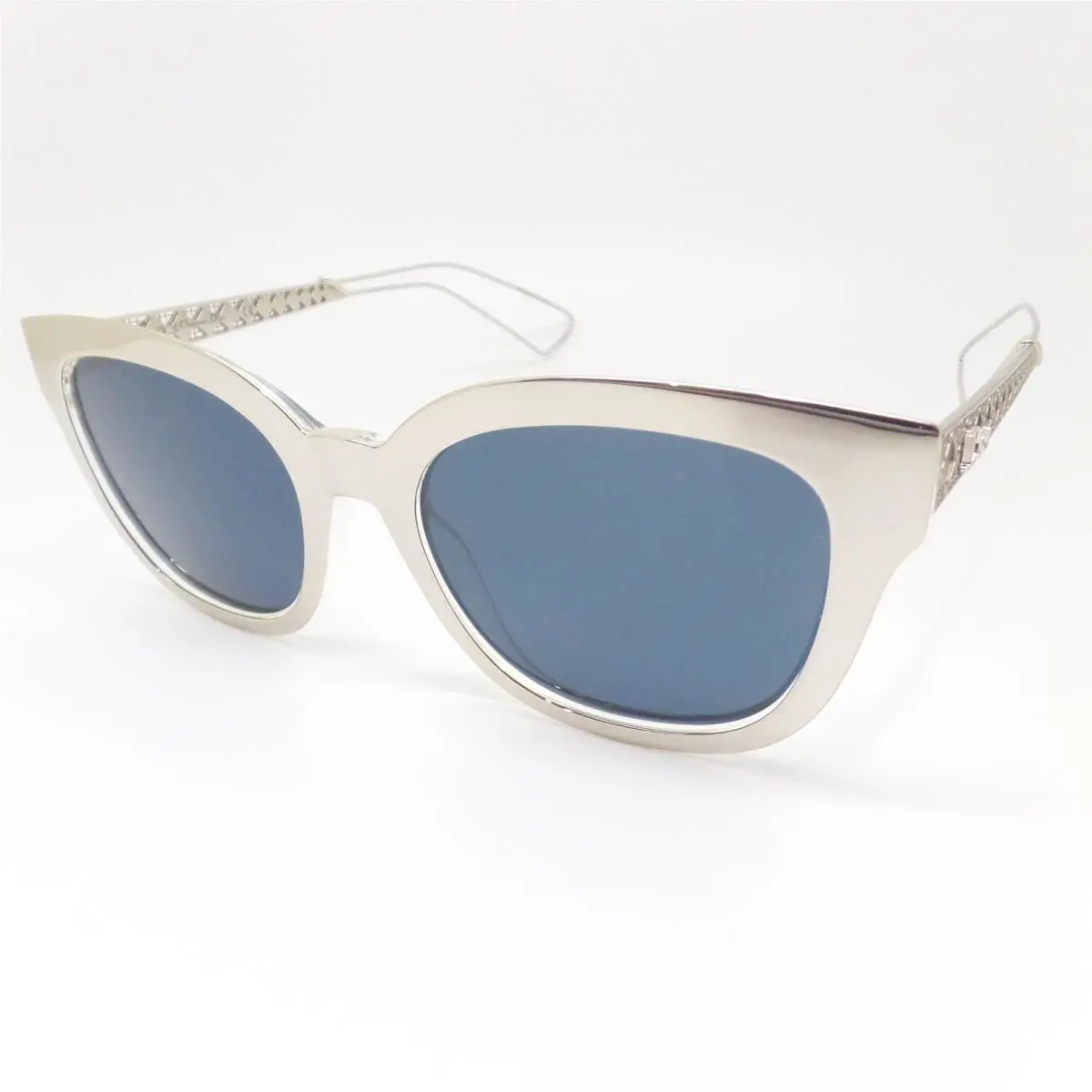 Christian  ama 1 Sbgku Light Gold Silver Blue Sunglasses by Dior