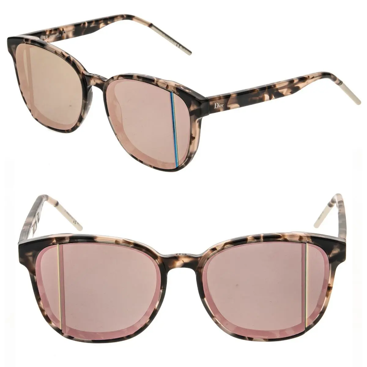 Christian  Step Rose Pink Havana Mirrored Sunglasses step by Dior