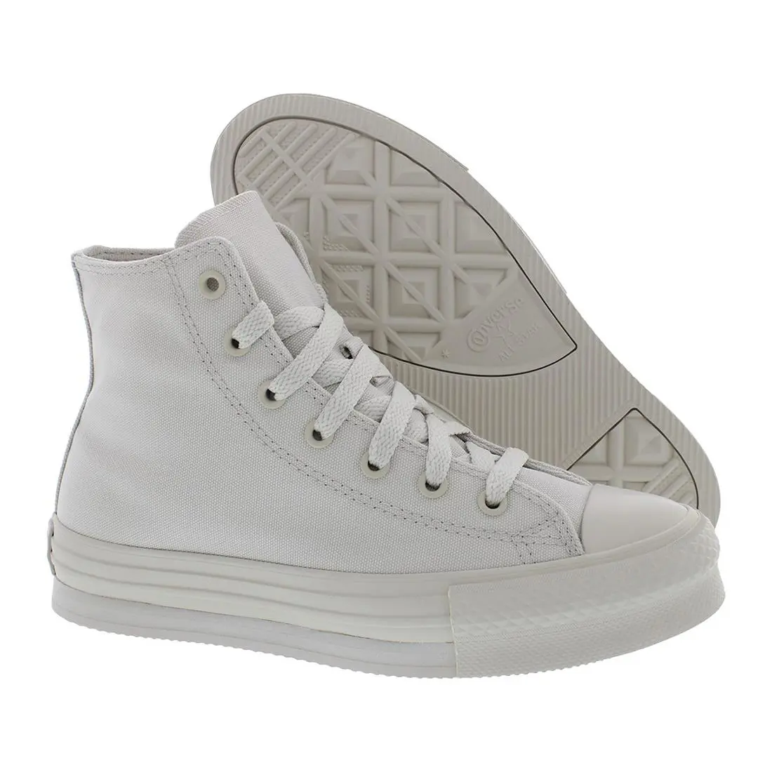 Converse Chuck Taylor All Star Lift High Top GS Boys Shoes - Pale Putty/Wonder Stone/White, Main: White