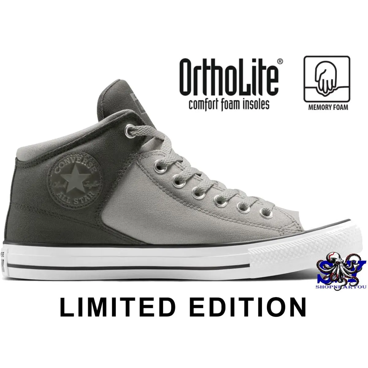 Converse Men`s Chuck Taylor All Star High Street Canvas Mid-top Shoes - Gray