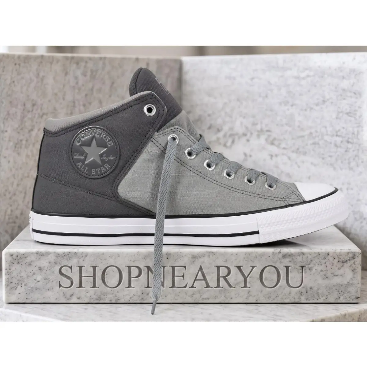 Converse Men`s Chuck Taylor All Star High Street Canvas Mid-top Shoes - Gray