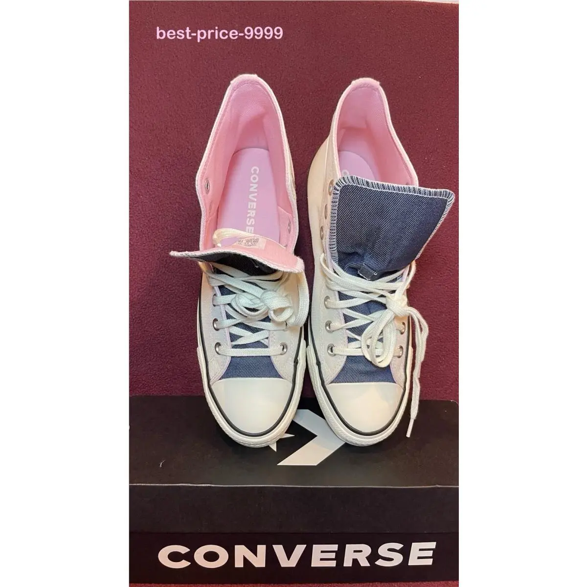 Converse shoes - Converse Chuck Taylor All Star High Top - A02881F - White - Pink - Blue 2