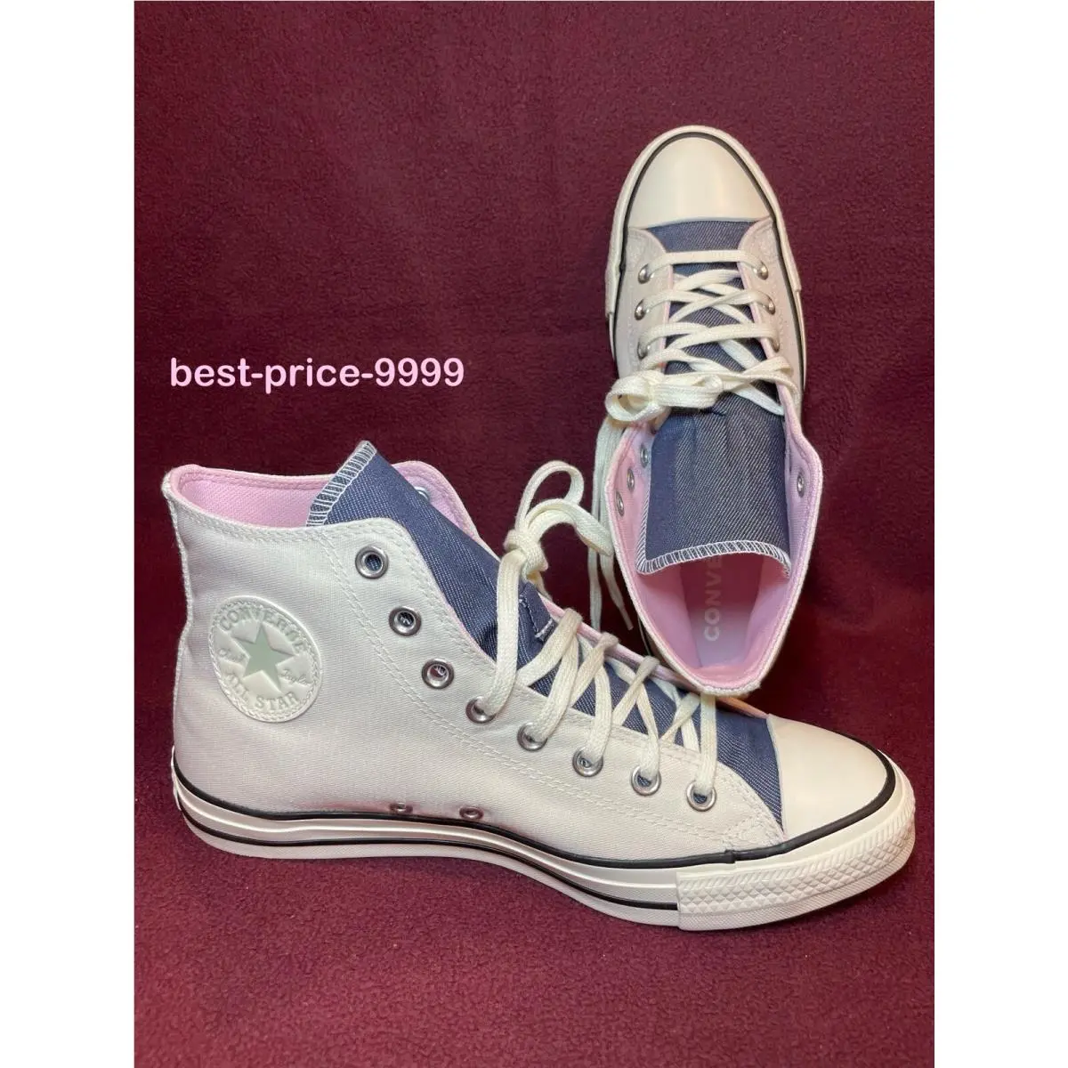 Converse shoes - Converse Chuck Taylor All Star High Top - A02881F - White - Pink - Blue 10