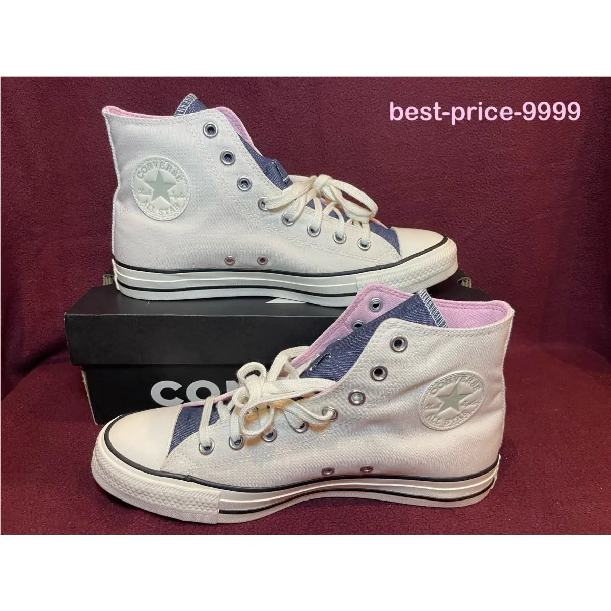 Converse shoes - Converse Chuck Taylor All Star High Top - A02881F - White - Pink - Blue 11