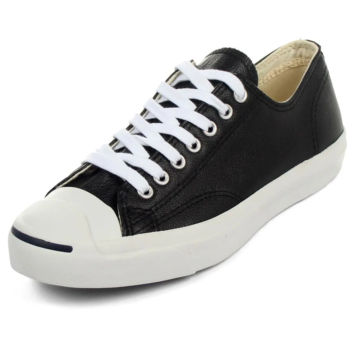 Converse Unisex Jack Purcell Leather Low Top Black/white/white 1S962 - Black/White, Manufacturer: 1S962 (Black/White/White)