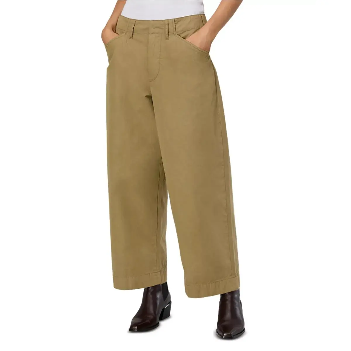 Rag Bone Banks Wide Leg Pants Women`s 4 Green Zipper and Hook-and-bar Closure by Rag & Bone