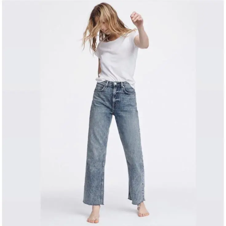 Women Rag Bone Super High Rise Straight Jeans Blue Size 28