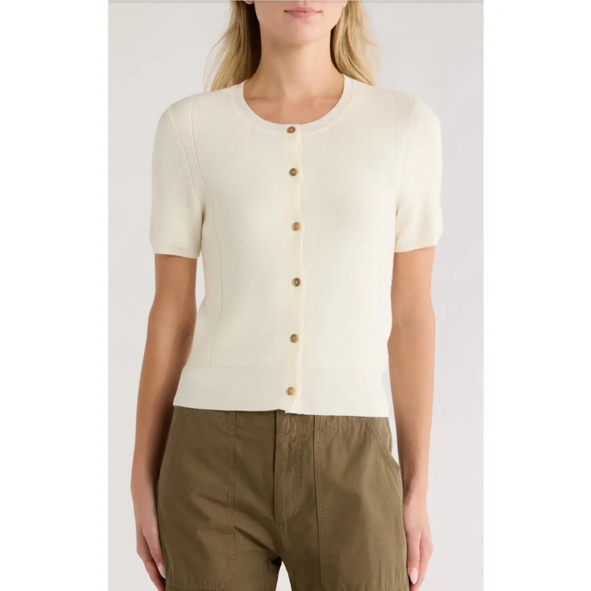 Rag Bone Michal Short Sleeve Cardi Black Size M NWT$298