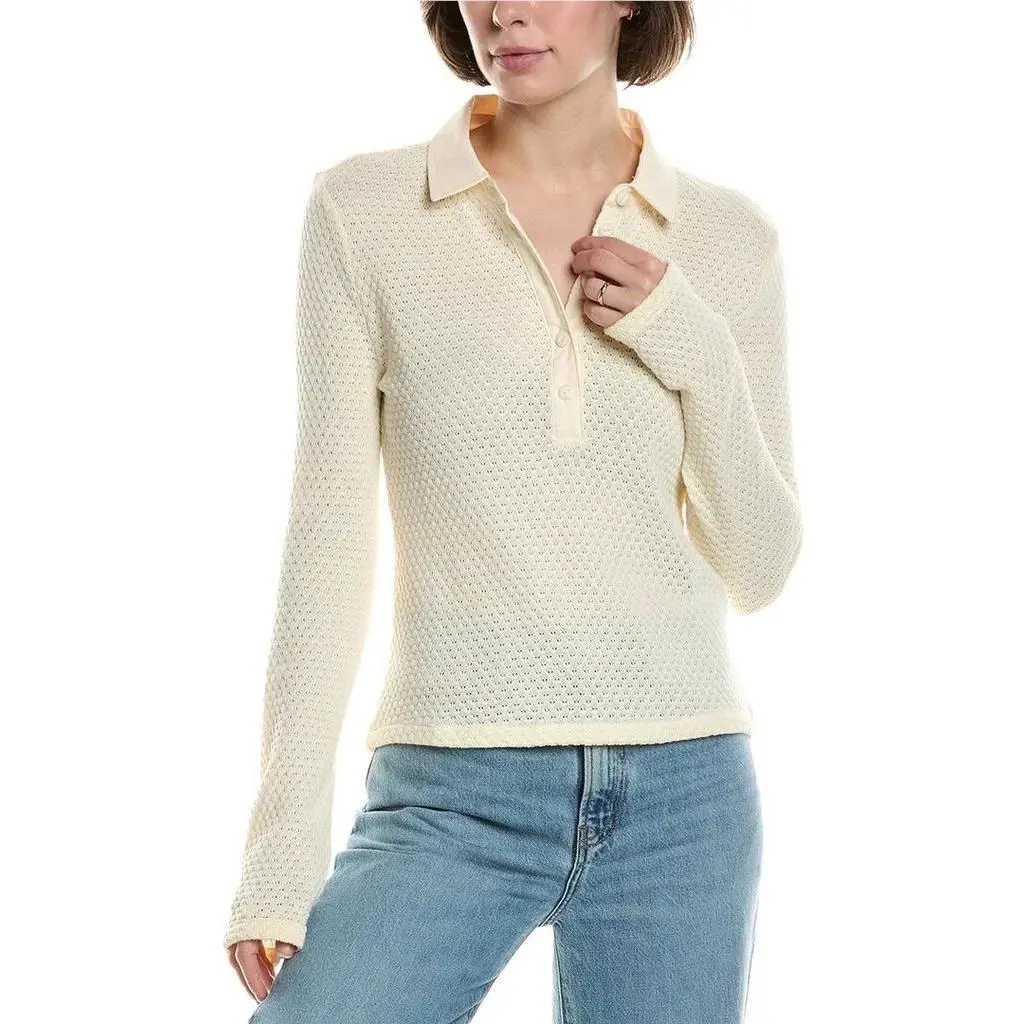 Rag Bone Carine Crochet Polo Ivory Size: S