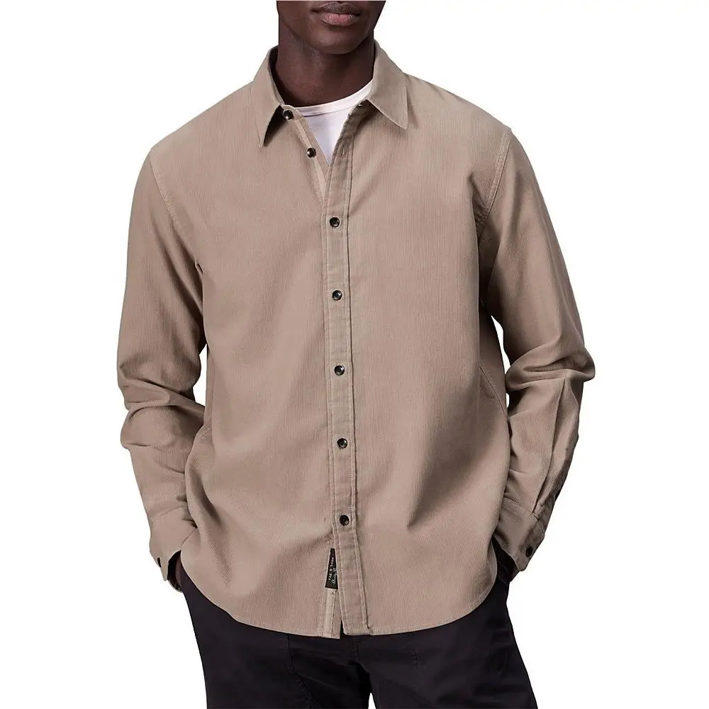 Rag Bone Men`s Finch Cotton Corduroy Button Down Shirt Desert M