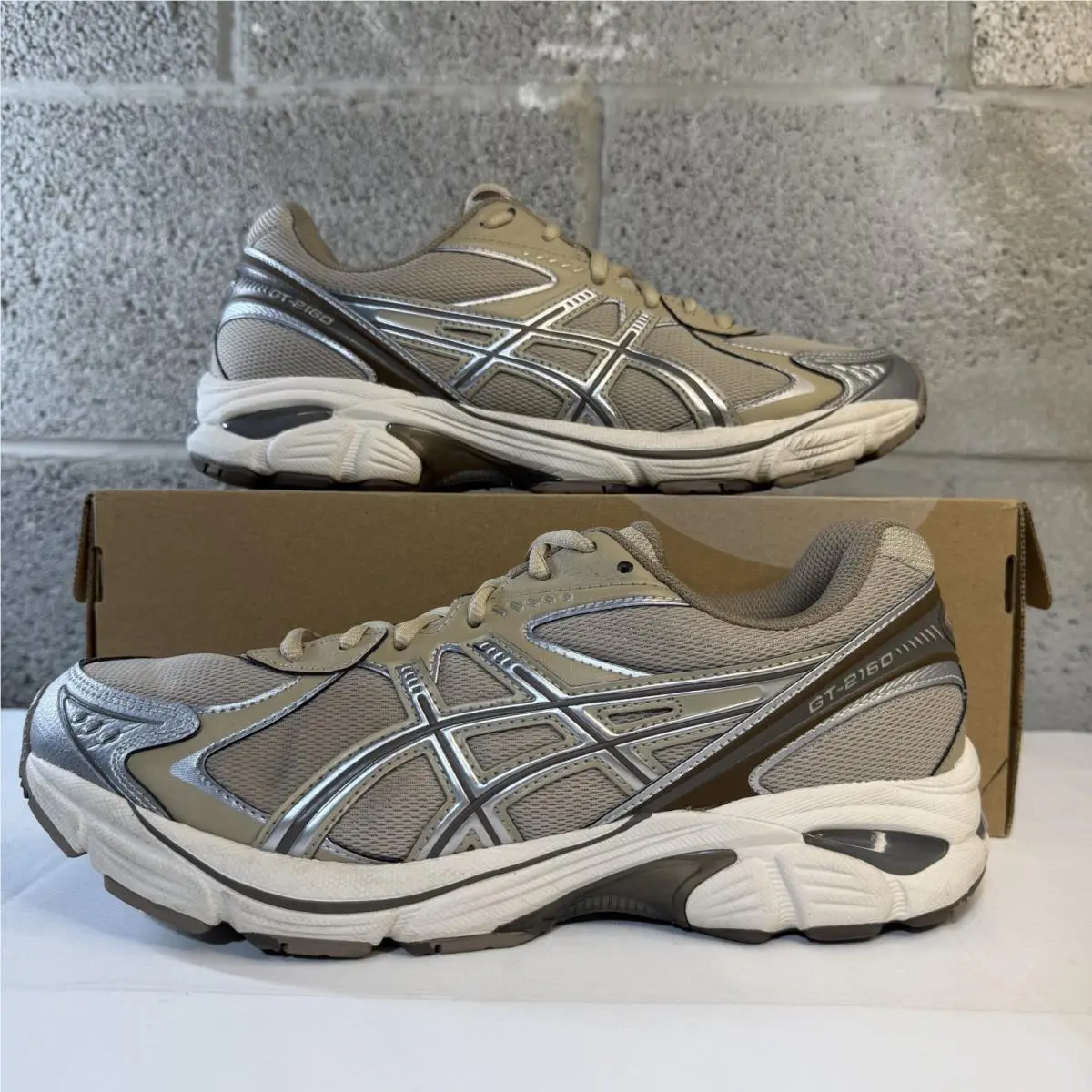 Asics GT-2160 Color Cream Feather/ Brown 1203A605-100 Men`s Size 9