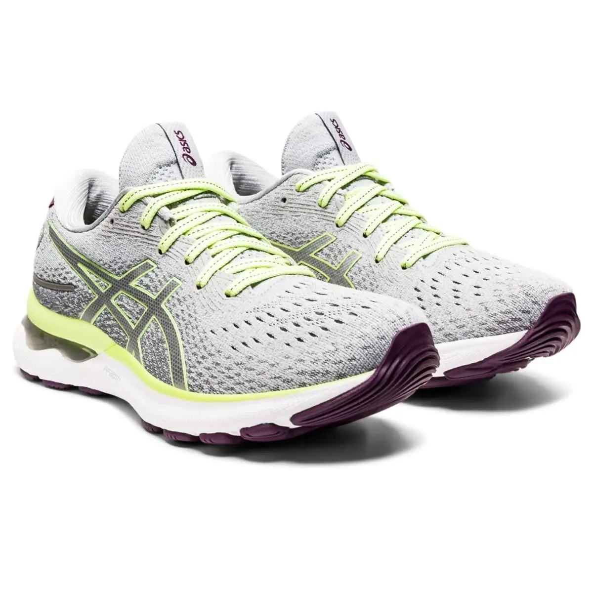 Size 6.5 - Asics Women`s Gel-nimbus 24 Piedmont Grey/lime Green 1012B201-020