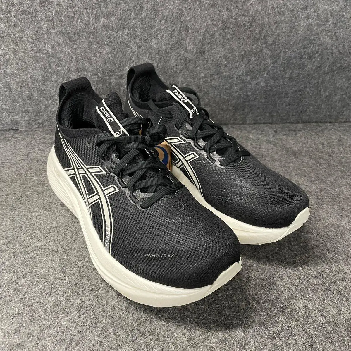 Asics Gel-nimbus 27 Running Shoes Women`s Size 9.5 Black/lake Grey