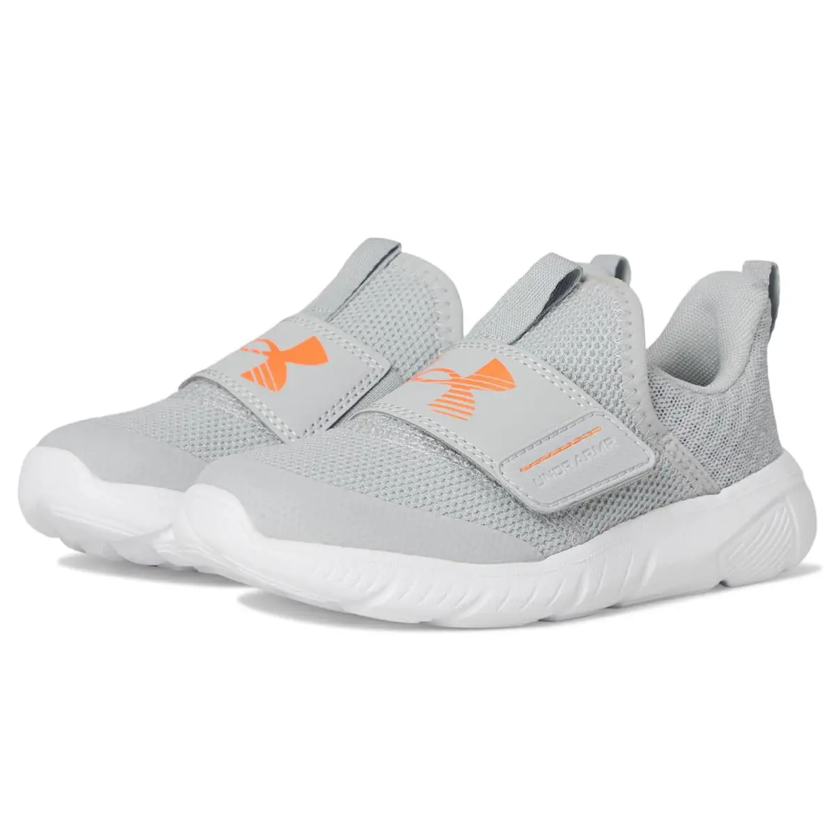 Boy`s Sneakers Athletic Shoes Under Armour Kids Flash Little Kid - Mod Gray/Mod Gray/Orange Blast