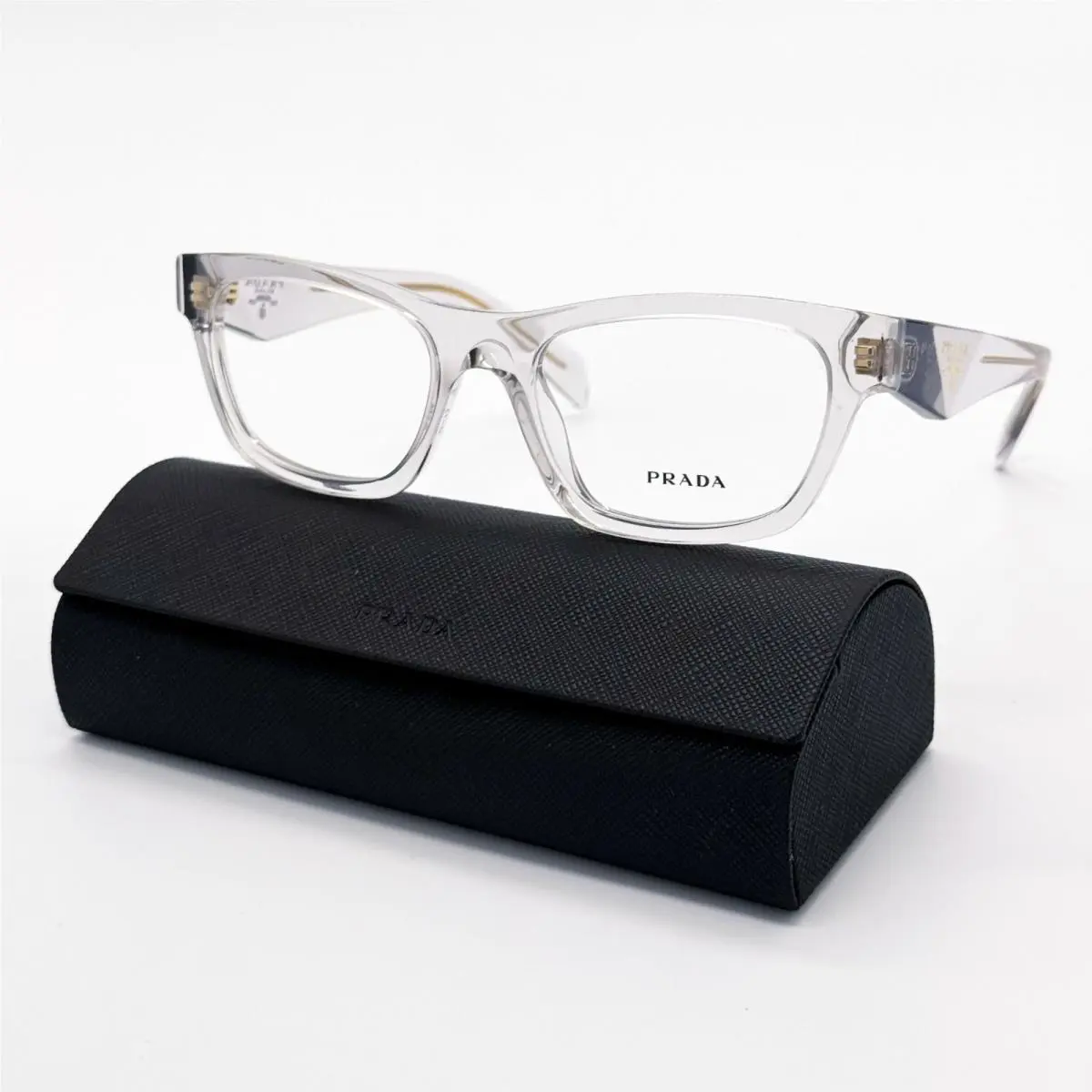 Prada PRB01V 12R1O1 Eyeglasses Women Transparent Gray Eyewear Vpr B01 12R1O1