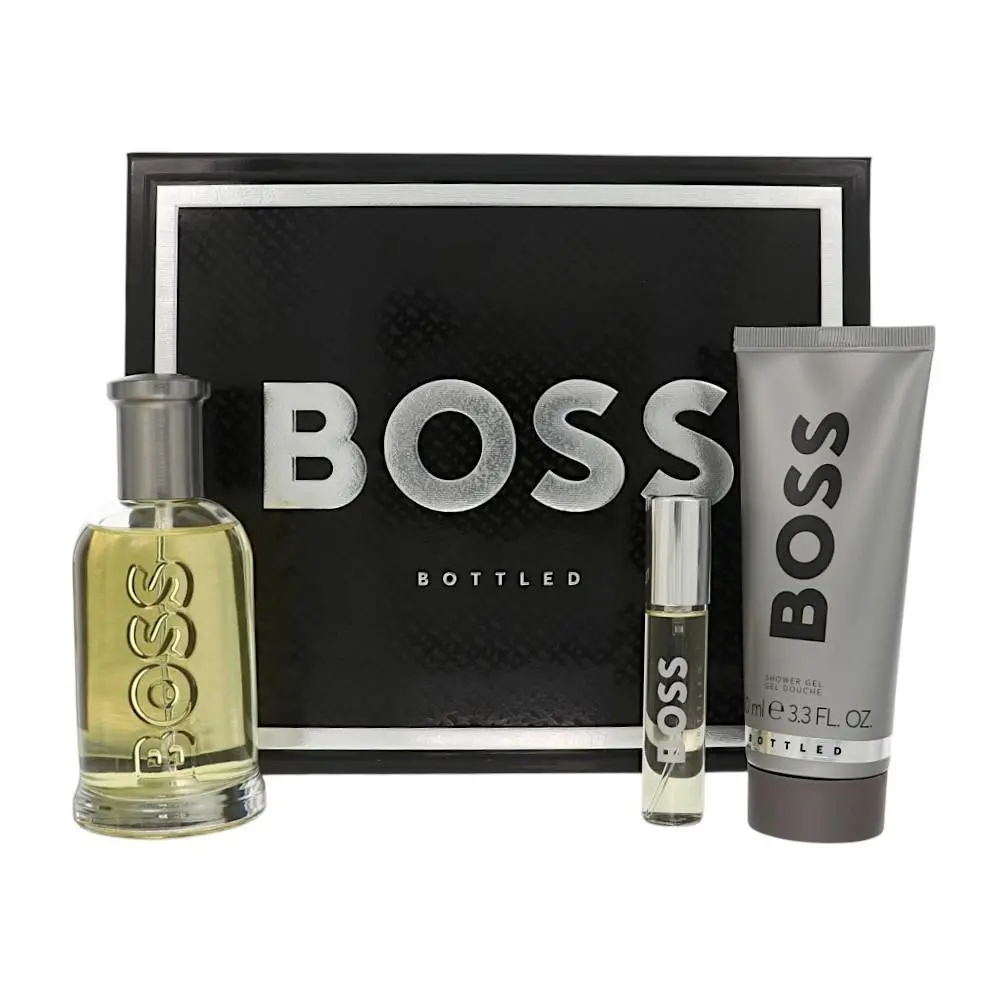 Boss Bottled  Gift Set For Men 3 Piece Set For Men: 3.3 Oz Eau De by Hugo Boss