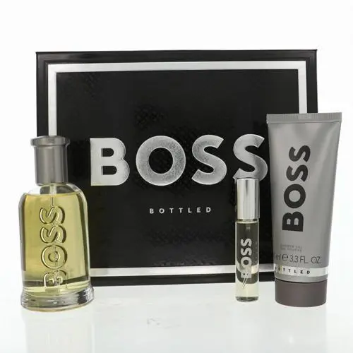 Boss Bottled by Hugo Boss Gift Set For Men 3 Piece Set For Men: 3.3 Oz Eau De